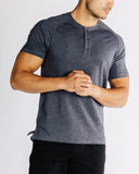 Space Dye Henley SS - Rhone - Asphalt Space Dye